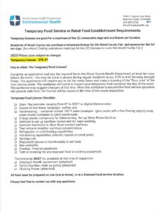 Temporary Food Application 2023 (incl empl health agreement) | Wood ...